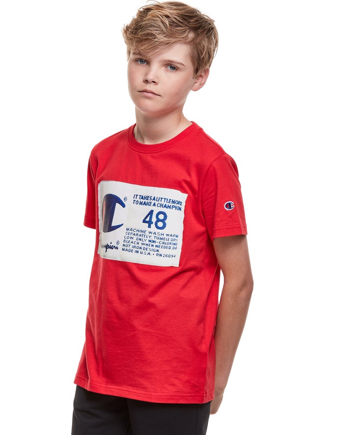 Camiseta Champion Niño - Cotton Photo-real Jock Tag ( Rojas ) 3854197-BV